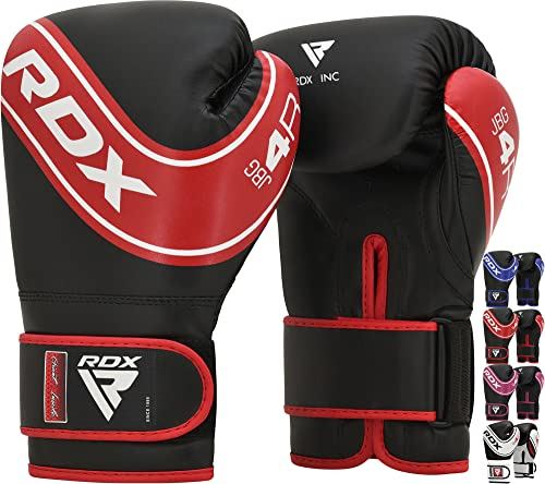 RDX Kinder Boxhandschuhe 6oz 4oz Junior Training Pratzen, Maya Hide Leder Belüftete Handfläche, Muay Thai Sparring MMA Kickboxing Kämpfen, Sandsack Speed Ball Boxpratzen Sandsackarbeit, Kinderspiele