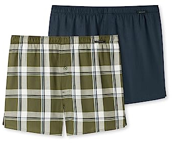 Schiesser Herren 2 Pack Boxershorts Baumwolle Web Multipack - Webboxer, Sortiert 4_180202, 4/ S