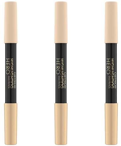 Catrice Highlighting Hero Duo Pencil, Kajalstift, Nr. 010, Gold, schimmernd, matt, vegan, ohne Mikroplastikpartikel, Nanopartikel frei, ohne Parfüm, 3er Pack (3x2.4g)