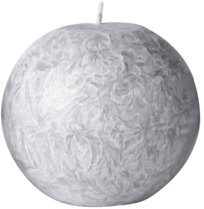 Candela a sfera in stearina, Ø 80 mm, colore: grigio