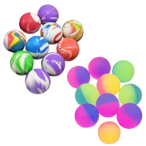 BCBF 20pcs Balles Rebondissantes pour Enfants, Balles Rebondissantes pour Enfants, Mini Balles Rebondissantes en Néon, Cadeaux De Fête