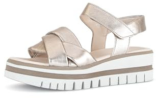Gabor Damen Riemchensandalen, Frauen Sandalen,Best Fitting,Sandaletten,Sommersandalen,bequem,flach,Sommerschuhe,Strandschuhe,Puder,40.5 EU / 7 UK