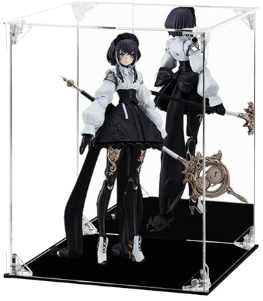 FHMIDIC Vitrine en acrylique transparent avec dos miroir, anti-poussière et verre alternatif pour objets de collection, modèles, figurines, Lego, jouets (20 x 20 x 25 cm)