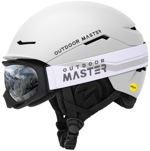 OutdoorMaster ELK MIPS Ski Helmet Set with OTG Ski Goggles - MIPS Snowboard Helmet for Men, Women & Youth