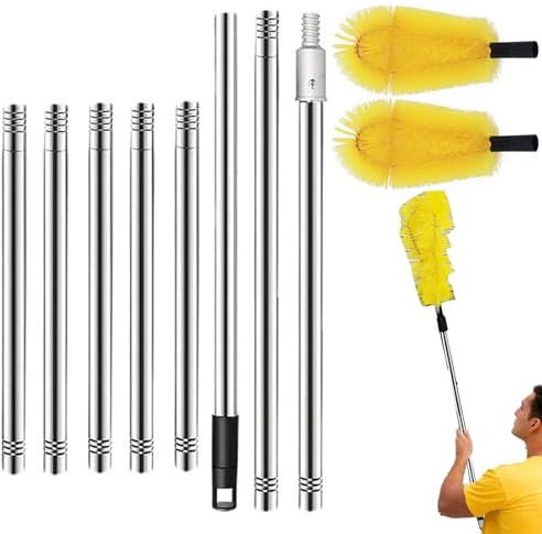 Pulitore per grondaia, tubo per la pulizia della grondaia, spazzola efficiente per la pulizia della grondaia, pulisce in modo sicuro lo sporco di grondaie, foglie, stoppini, pietre e altri detriti