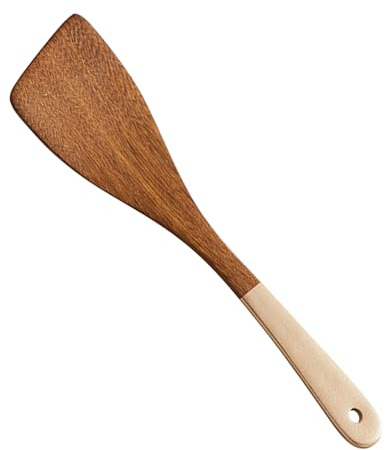 Träspatel - Köksredskap för stekning | Värmebeständig och säker för non-stick, beige | Multifunktionell spatel för och utomhusgrill
