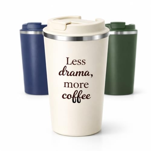 HYGGE LUXE Taza Térmica 350 ml de Acero Inoxidable | Premium Quality |Vaso Térmico Café para Llevar | Termo Café Pequeño con Doble Pared | Tapa Antiderrames para transportar café y té