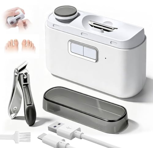 Wvoillty 2026 Coupe-ongles et Lumière LED Electrique pour Pieds et Main | Coupe-ongles Automatique à 2 Vitesses pour Bébés et Personnes âgées, Lime à Ongles Electrique Rechargeable via Un Port Type-C