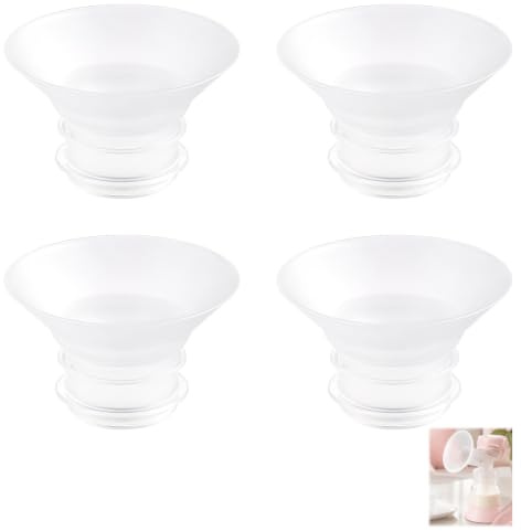 4 Pièce Insert de Bride 15 mm Amélioré pour Tire-Lait Portable, Réducteur de Téterelle en Silicone Accessoire de Pompage Confortable Compatible avec M5 M6 M9