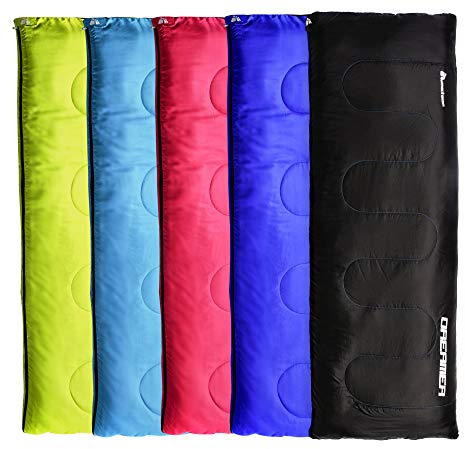 Sleeping Bag Camping Gear Travel Sleep Essential Insulated Warm Lightweight Envelope Traveling Hiking Indoor Outdoor All Season Adults Kids Equipment DREAMER (Right, Blue/Grey)