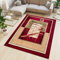 TAPISO Atlas Teppich Kurzflor Vierecke Streifen Rot Beige Creme Grün Bordüre Wohnzimmer Schlafzimmer Vintage Modern ÖKOTEX 250 x 350 cm