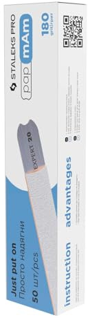 File White Disposable papmAm for Straight Nail File Staleks Pro Expert 22, 100/150/180/240 grit (50 pcs) New (180 grit)