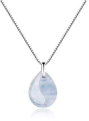 COAI Kristall Kette aus Mondstein Anhänger mit 925 Silberkette für Damen