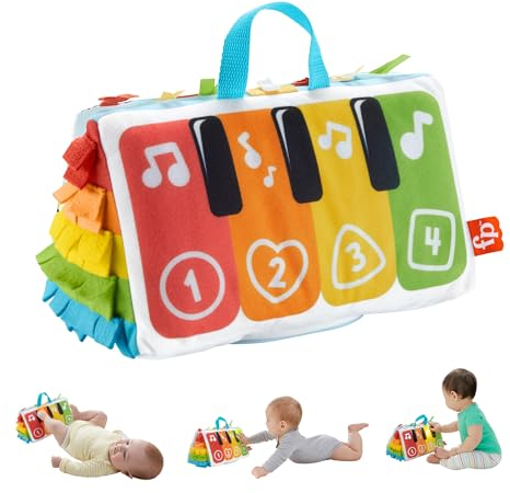 Fisher-Price Kick & Play Piano blandito pataditas, peluche con actividades, luces y sonidos, juguete para bebé recién nacido (Mattel HND54)