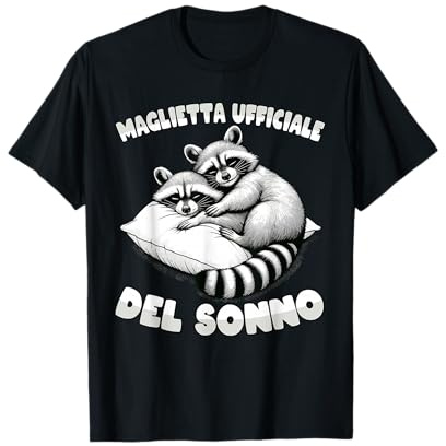 Camicia Da Notte Procione Pigiama Bambini Donna Uomo Dormire Maglietta