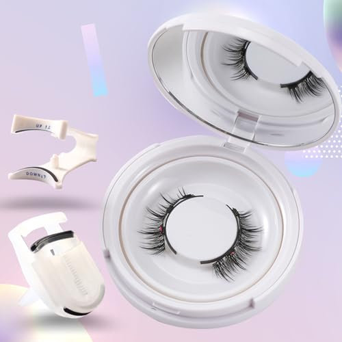 Doremi Magnetic Eyelash Natural Look, Reusable 3 Magnets Manga Lashes without Eyeliner, No Glue Needed with Eyelash Curler, 4 Piece