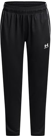 Under Armour Niña Challenger Training Pant, Pantalones de chándal cómodos con Cremallera en los Tobillos, Pantalones Deportivos Largos para Correr con bolsillosBlack / / White,YXS