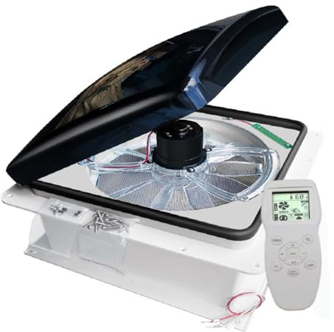 RV Roof Top Window Vent12V Caravan Roof Vent Fan with Rain Sensor Reversible Exhaust Roof Vent,Caravan Skylight Shower Roof Hatch, for Motorhome Campervans Van