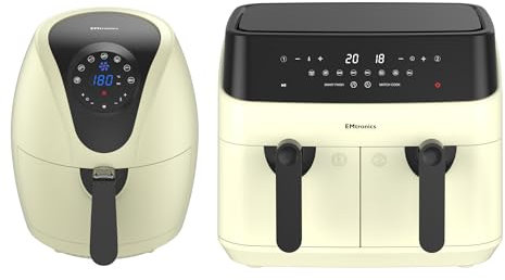 Emtronics Kitchen Set - Dual Drawer 9L & Manual Single 4.5L Air Fryer - Cream