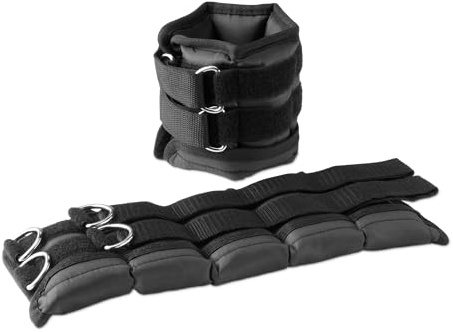 Amazon Basics Pesas ajustables para tobillo y muñeca para mujeres y hombres, 1.13kg cada una, juego de 2