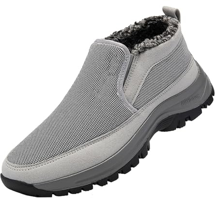 Chaussures de travail pour homme sans lacets, chaussures d'hiver pour homme, doublées, chaussures de trekking, chaussures de randonnée, chaussures de loisirs, chaussures de marche, chaussures de