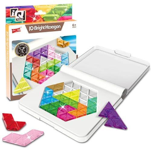 Puzzle - Tangram Puzzle Jigsaw Block Brain Shape Block Brain Teaser Toy Geometry Logic IQ, Montessori Educational Gift for Kids & Adults six pointed star puzzle toy (hexagon)