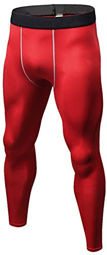 Pantalones de compresión para hombre, largos, mallas deportivas, pantalones de entrenamiento, transpirables, para fitness, gimnasio, correr, ropa interior funcional, rojo, 3XL