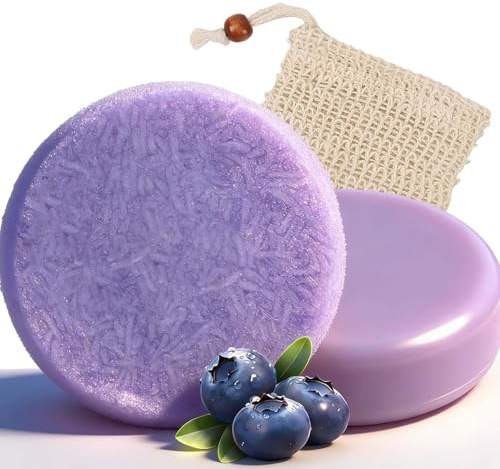 2PCS Blueberry Fields Shampoo & Conditioner Bundle Bars, for Hair Thinning, Frizz