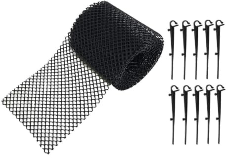 HYTROVE Protection de Gouttière en Plastique Noir Résistant la Chaleur Filet à Mailles Facile à Installer pour Jardins et Évier, 1 Set de Grille Anti-bouchage