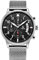 Alienwork Armbanduhr Herren Damen Silber Metall Mesh Armband Edelstahl Kalender Datum Schwarz