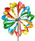 XXL Doppel Windrad bunt Windspiel Antik Kupferfarben oder Multicolor aus Metall Höhe ca.140cm oder 210cm ca. Ø 38cm oder 62cm tolle Gartendekoration, Farben:Mehrfarbig, Größen:H140cm Ø38cm