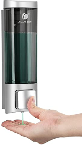 Single 200ML Soap Dispenser Bathroom Wall Mounted Shower Gel Shampoo and Conditioner Dispenser Kitchen Dish Detergent Container Hand Body Wash Liquid Soap Dispenser for Home Hotel Restaurant