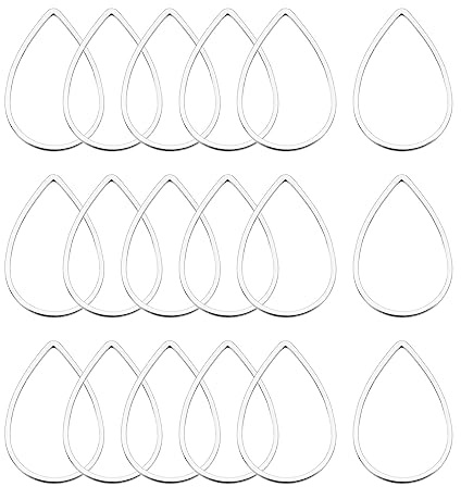 sourcing map Berlocker för skapande smycken, goute, pärlring, ihålig öppen glasögon berlock länkringar, 14 x 22 mm, silverton för örhängen, 20 st, Metall