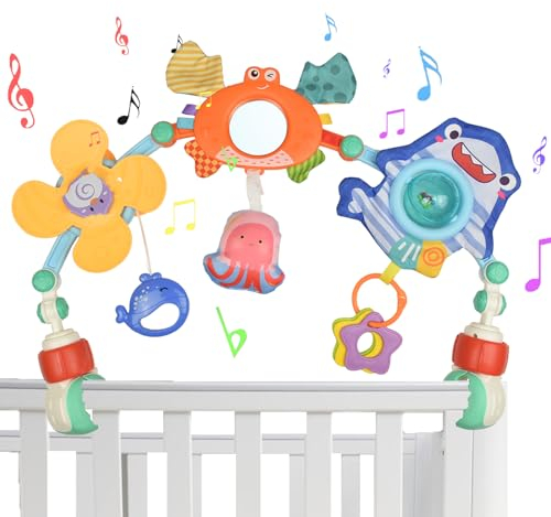AolKee Kinderwagen Spielzeug, kinderwagenkette, Spielbogen Baby, Baby Spielzeug 0-6 Monate, Hängende Kinderwagen