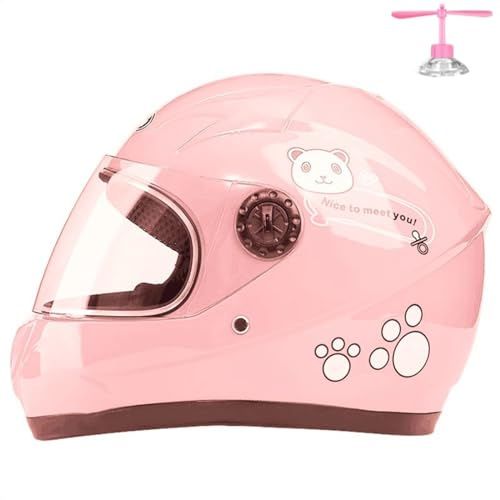 QJWMatic Caschi da Moto per Bambini Casco Integrale con Visiera Scooter ATV Casco per Ciclomotore Ragazza Ragazzo per 3-8 Anni E,50-54CM