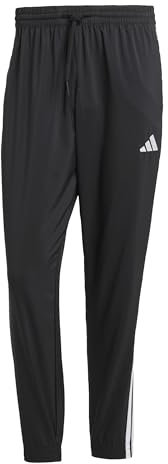 adidas Herren Essential Three Stripes Woven Pant, Black/White, M