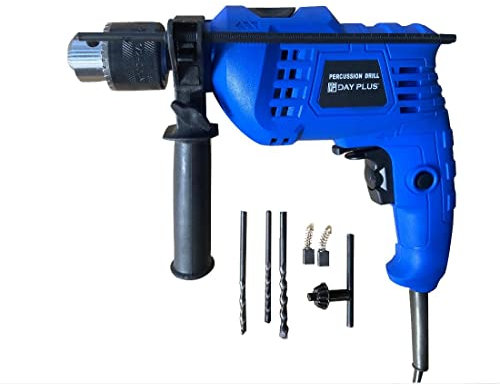 Drehschlagbohrmaschine, 850W Elektrischer Bohrhammer 3000RPM Variabler Geschwindigkeit, 360°-Drehgriff, Tiefenmesser, 5/6/8mm Bohrer Exaktes Bohren in Holz, Beton & Stahl