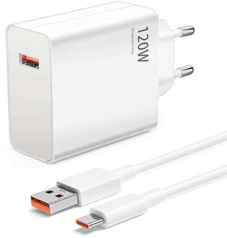 120 W USB-snabbladdare för Xiaomi 14T Pro/13T Pro/11T Pro, turboladdare med 6A USB C-kabel för Redmi Note 13 Pro+ 12 Pro+ 11 Pro+ 5G