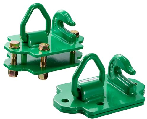 VEVOR Traktorskopkrokar 9,52 mm 2 stycken, med förankring bakplattor, socket krokar smitt stål 70 grade, maximalt motstånd bruten 6803 kg för Camper Traktor Hink Grön