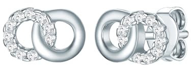 Rafaela Donata Damen Ohrringe aus 925/- Sterling Silber mit Zirkonia weiß Kreise Silberohrstecker