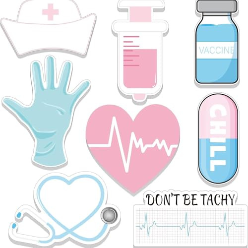Mini Funny Nurse Sticky Notes CNA Gifts Nursing Essentials Medical Themed Mini Sticky Notes Assorted Sticky Note Pads Self Stick Cute Memo Pads for Nurse Gifts Hospital(8 Pads)