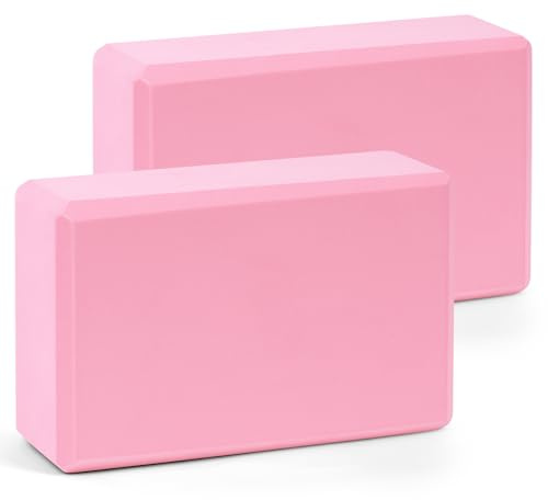 flintronic Bloque de yoga para adultos, juego de 2 unidades, espuma EVA de alta densidad, respetuoso con el medio ambiente y ligero, espuma dura, antideslizante, ideal para pilates, pilates