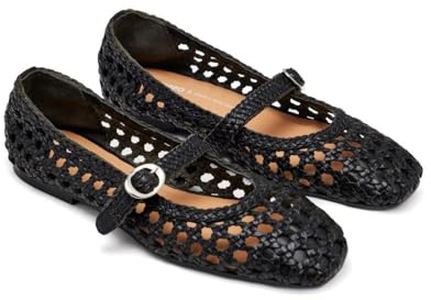 GIOSEPPO Ballerines Mary-Jane en Cuir tressé, Noir, 39 EU