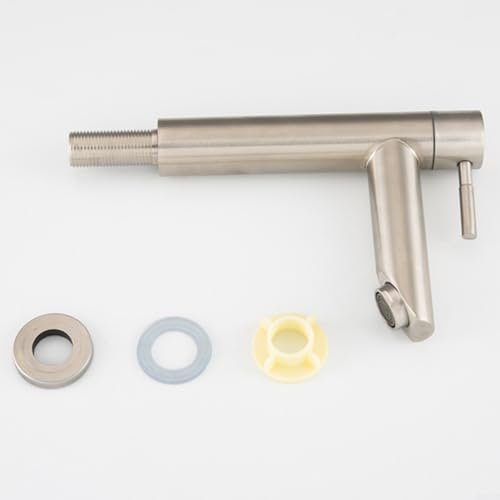 Rubinetto moderno per lavandino del bagno, rubinetti per lavandino del bagno, rubinetto per acqua fredda con maniglia singola costruzione in acciaio inox risparmio idrico a bassa pressione