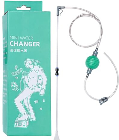 Limpiador de grava de sifón para acuario, cambiador de agua, herramienta de limpieza de vidrio para eliminar grava para peceras, mantiene el equipo de sifón de agua transparente, ayuda para eliminar