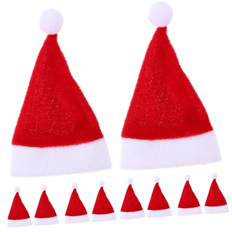 HONITANO 12 St Mini Julmössor i Rött och Små Dekorativa Tomteluvor för Vinflaskor Godispaket och Julgransprydnader till Julfest och Julpyntning
