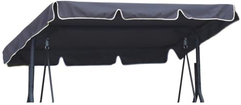 Universal Dachbezug für Hollywoodschaukel Dach-Plane für 3 sitzer ca 200 x 120 cm für Garten-Schaukel Dachplane Ersatzdach Sonnendach Graphit [101]