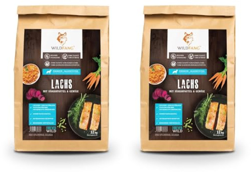 Wildfang® torrfoder 6kg – Lax, spannmålsfritt, naturliga ingredienser, inget socker, valpfoder – 2-pack