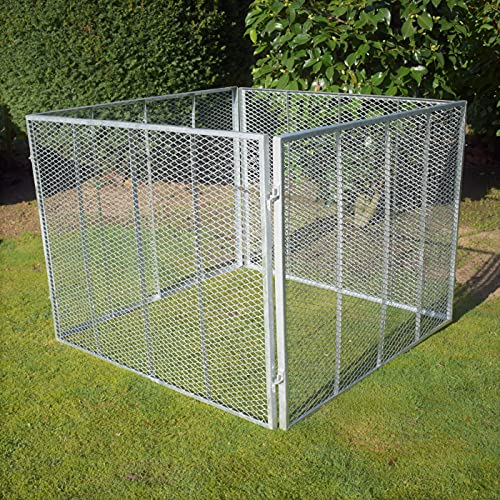 GeZu Impex Composteur de Jardin Galvanisé à Chaud 100 x 100 x 80 cm Recyclage bac à Compost conteneur d'engrais boîte à déchets Feuilles arrière