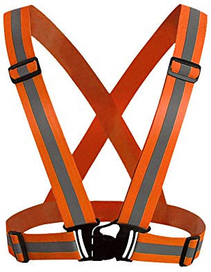 HYCOPROT Gilet de sécurité réfléchissant pour adultes / enfants, veste de gilet de travail réglable haute visibilité, équipement de sport haute visibilité pour le jogging, pack de 2 (Orange)